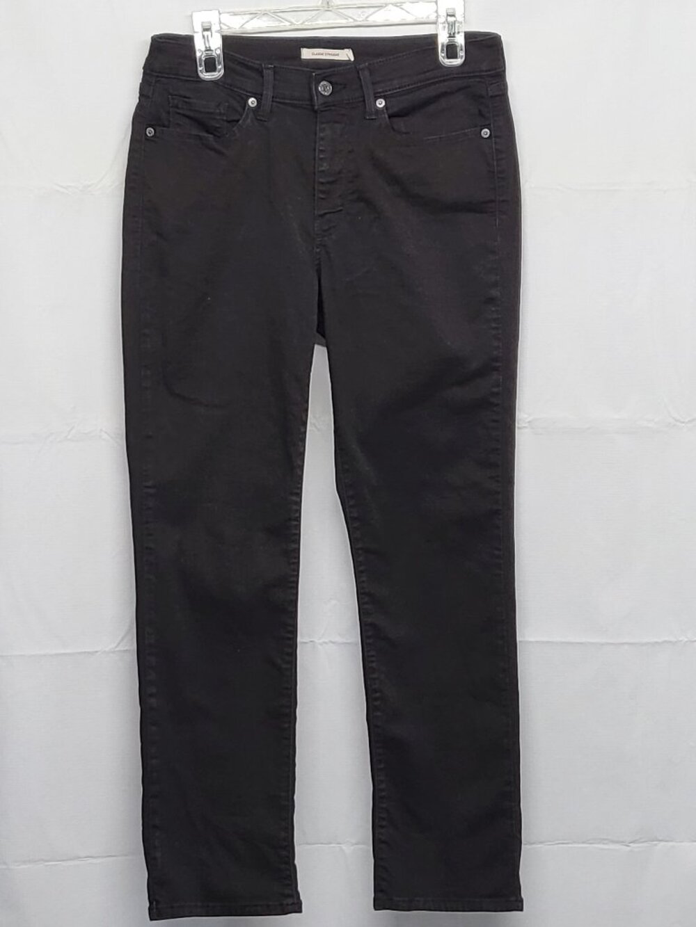 Levi Strauss Womens Jeans Size 8 Classic Straight Stretch Black 31 X 29.5